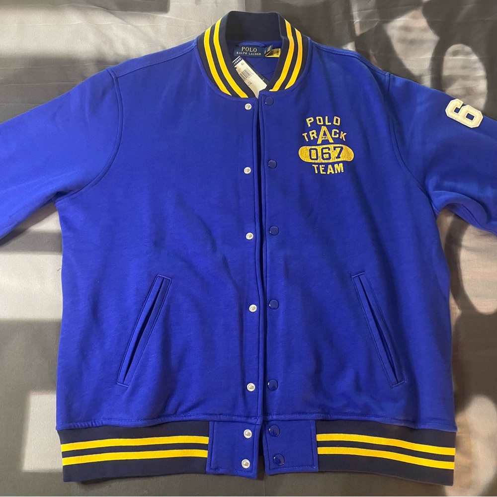 Polo Ralph Lauren Logo Fleece Baseball Jacket NWT